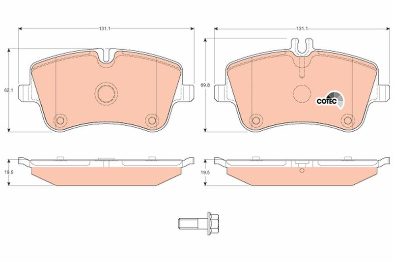 Brake Pad Set, disc brake TRW GDB1413