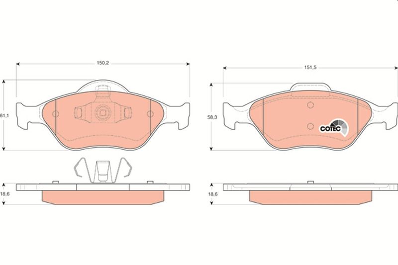 Brake Pad Set, disc brake TRW GDB1419