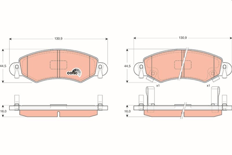 Brake Pad Set, disc brake TRW GDB1420