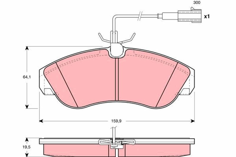 Комплект гальмівних накладок, дискове гальмо TRW GDB1426