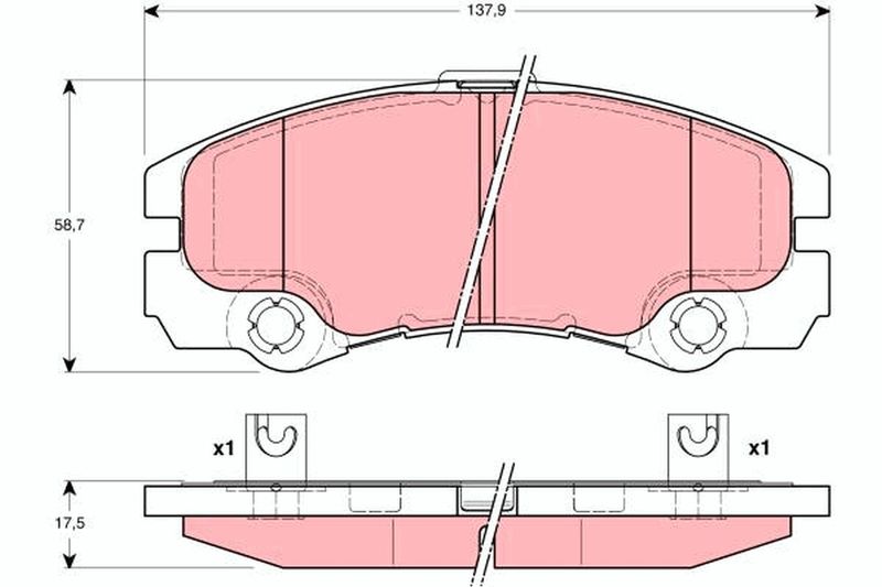 Комплект гальмівних накладок, дискове гальмо TRW GDB1436