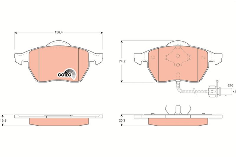 Brake Pad Set, disc brake TRW GDB1440