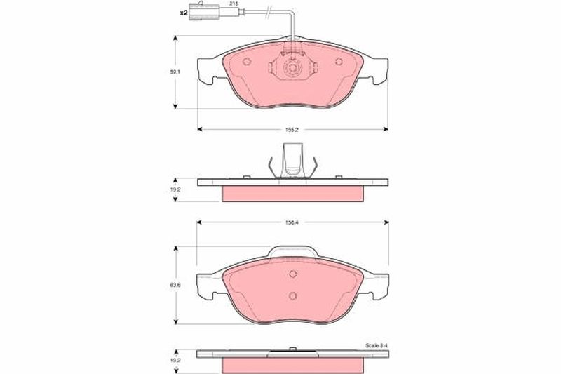 Brake Pad Set, disc brake TRW GDB1441