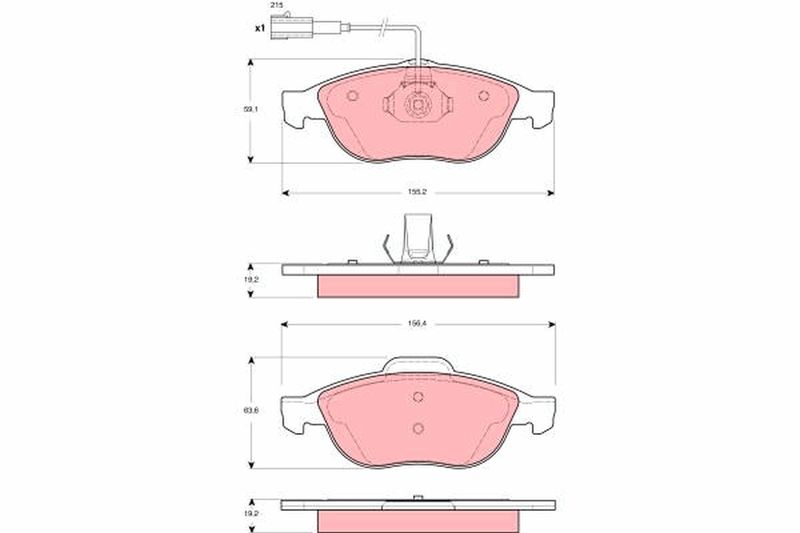 Brake Pad Set, disc brake TRW GDB1444