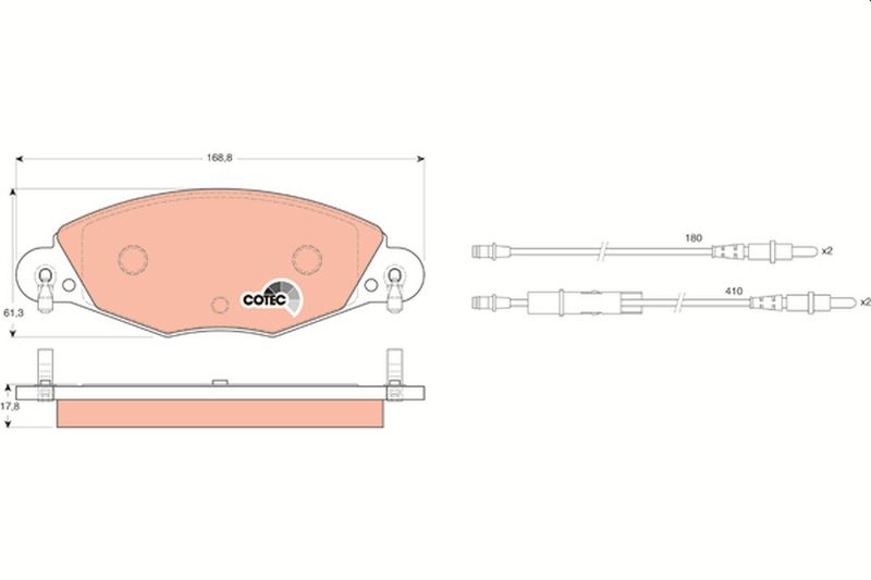 Brake Pad Set, disc brake TRW GDB1449