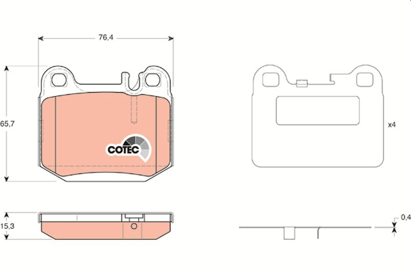 Brake Pad Set, disc brake TRW GDB1457