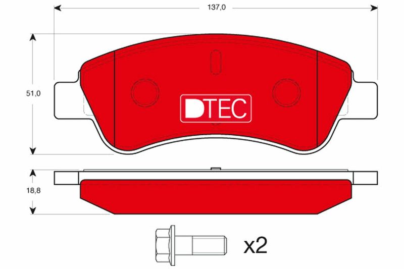 Brake Pad Set, disc brake TRW GDB1463DTE