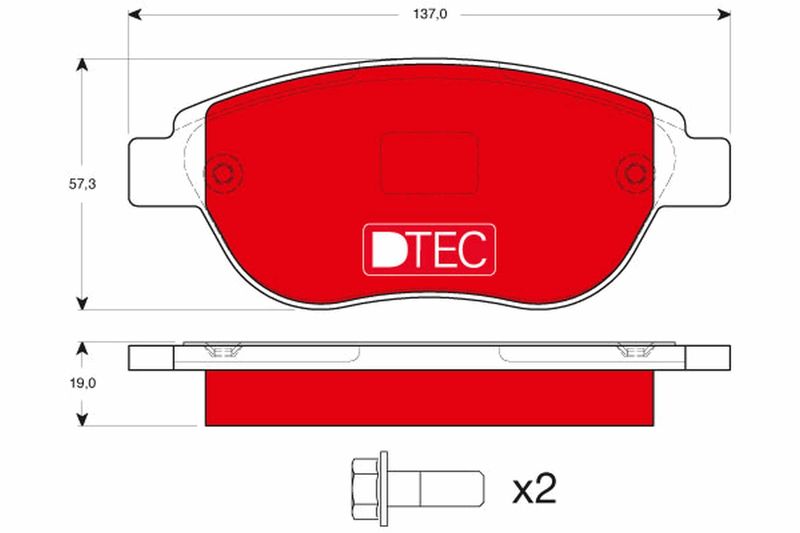 Комплект гальмівних накладок, дискове гальмо TRW GDB1464DTE