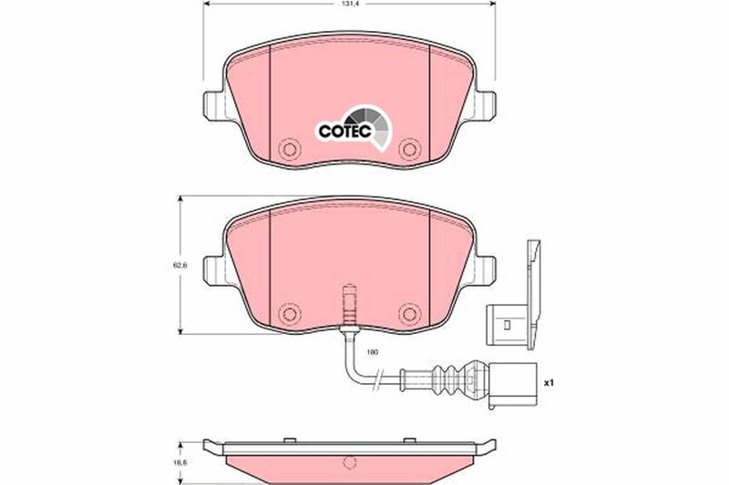 Brake Pad Set, disc brake TRW GDB1472