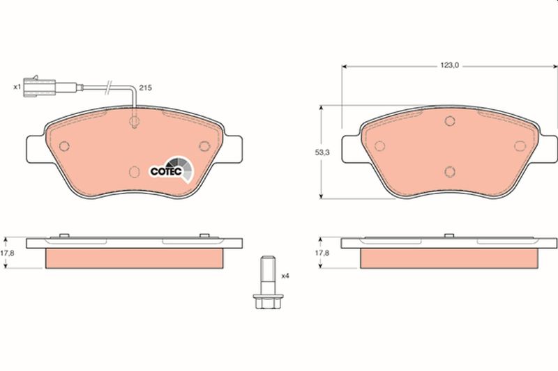 Brake Pad Set, disc brake TRW GDB1482