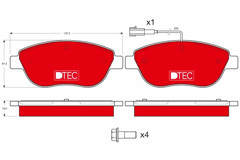 Brake Pad Set, disc brake TRW GDB1483DTE