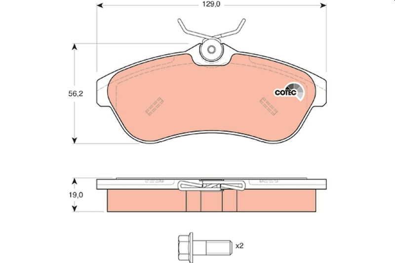 Brake Pad Set, disc brake TRW GDB1496