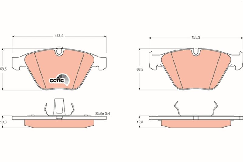 Brake Pad Set, disc brake TRW GDB1498