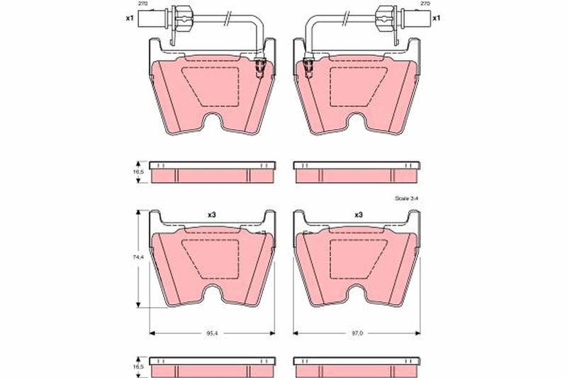 Brake Pad Set, disc brake TRW GDB1507