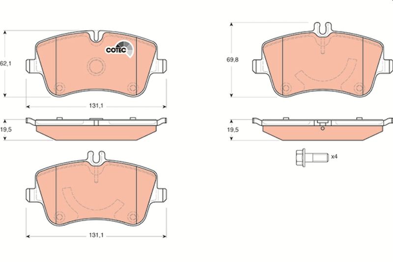 Brake Pad Set, disc brake TRW GDB1514