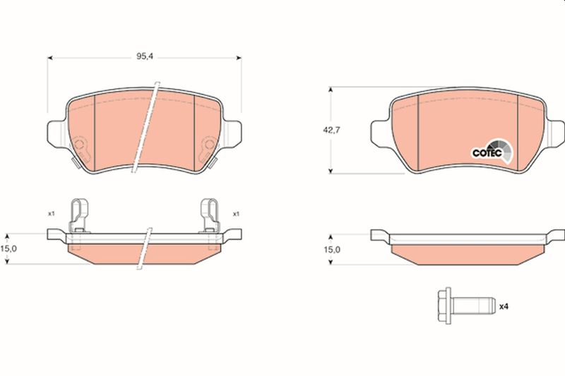 Brake Pad Set, disc brake TRW GDB1515