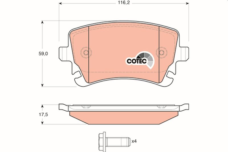 Brake Pad Set, disc brake TRW GDB1516