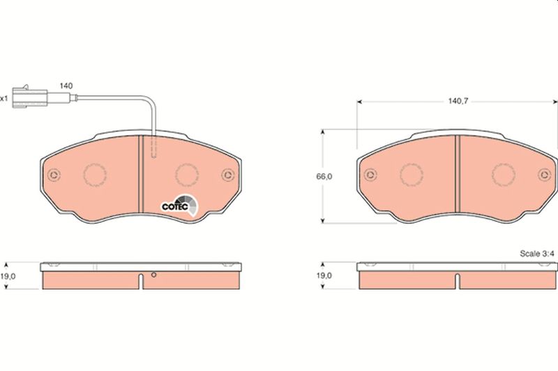 Brake Pad Set, disc brake TRW GDB1517