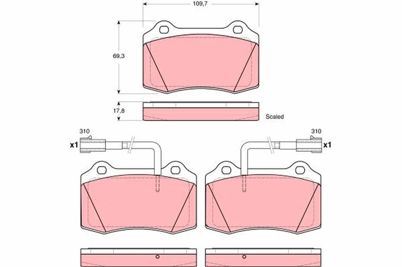 Brake Pad Set, disc brake TRW GDB1519