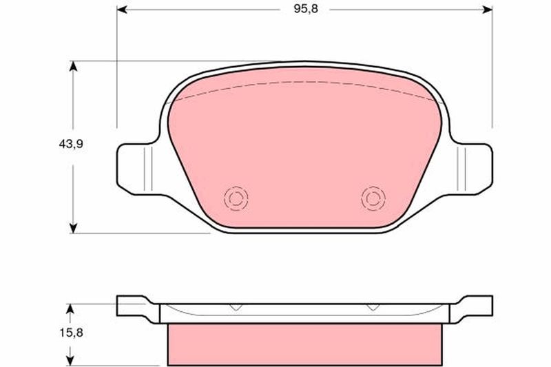 Комплект гальмівних накладок, дискове гальмо TRW GDB1520