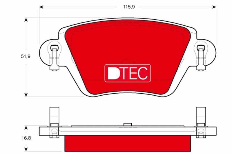 Комплект гальмівних накладок, дискове гальмо TRW GDB1525DTE