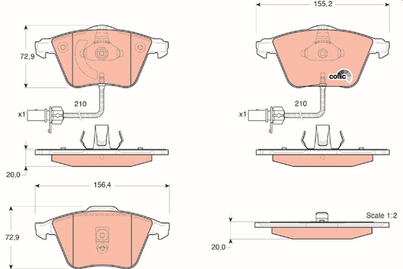 Brake Pad Set, disc brake TRW GDB1528