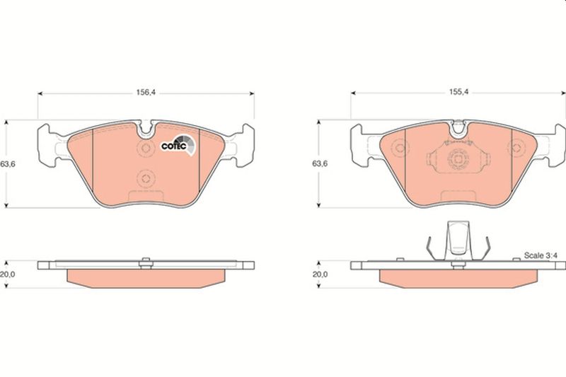 Brake Pad Set, disc brake TRW GDB1531