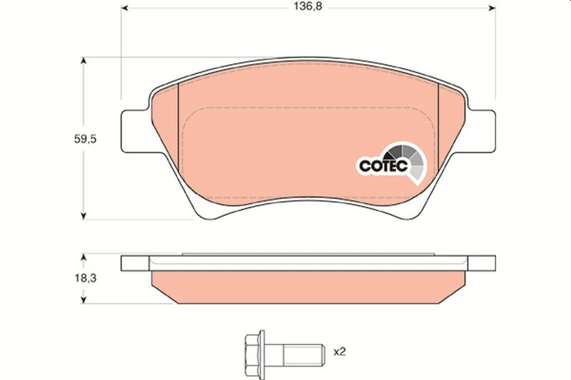 Brake Pad Set, disc brake TRW GDB1552