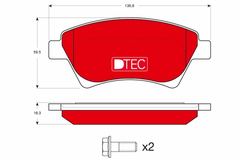 Brake Pad Set, disc brake TRW GDB1552DTE