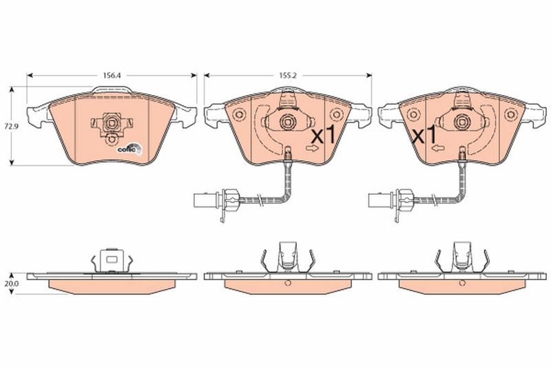 Brake Pad Set, disc brake TRW GDB1554