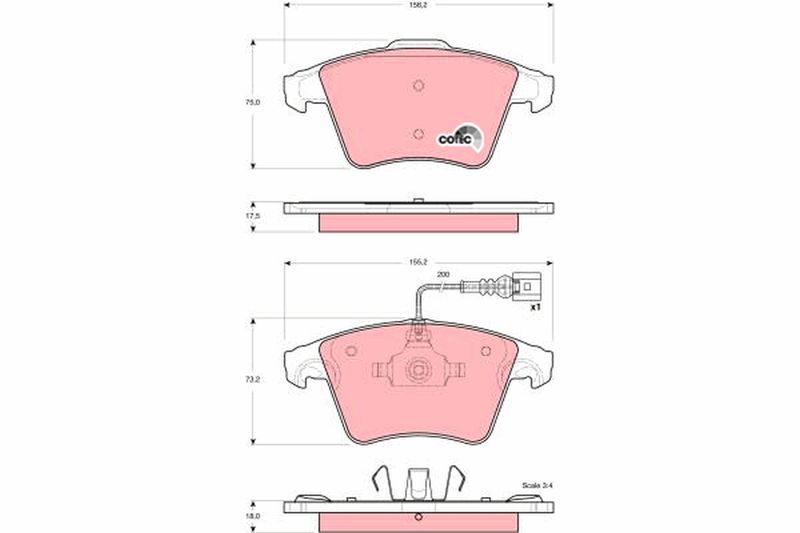 Brake Pad Set, disc brake TRW GDB1556