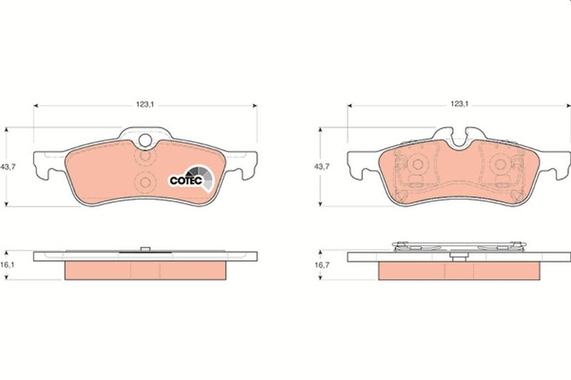 Brake Pad Set, disc brake TRW GDB1561