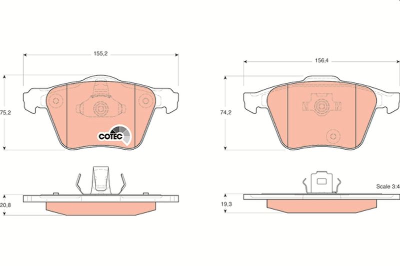 Brake Pad Set, disc brake TRW GDB1565