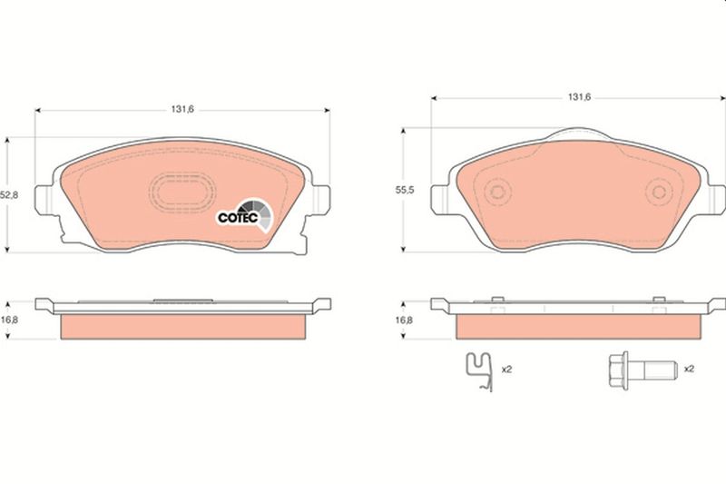 Brake Pad Set, disc brake TRW GDB1570