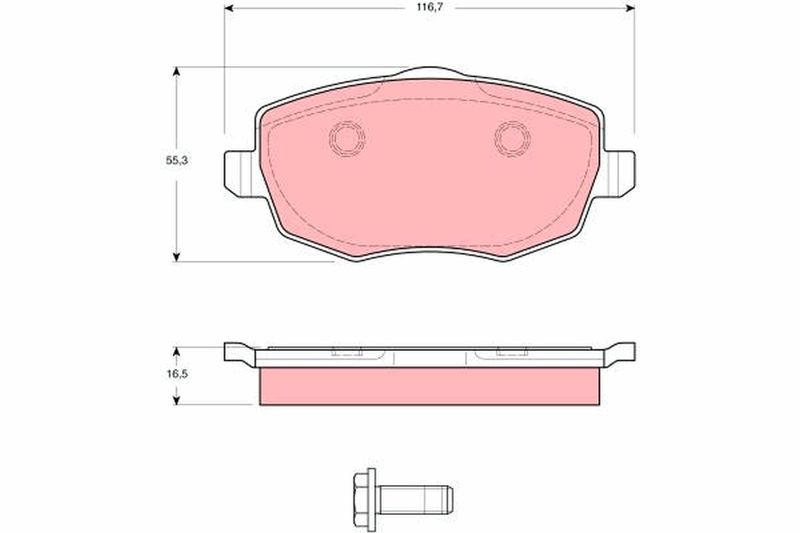 Комплект гальмівних накладок, дискове гальмо TRW GDB1592