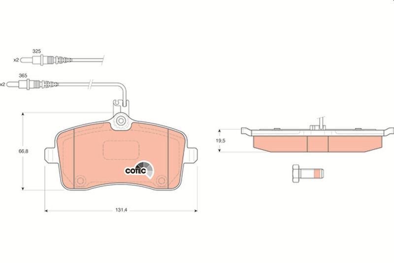 Brake Pad Set, disc brake TRW GDB1594