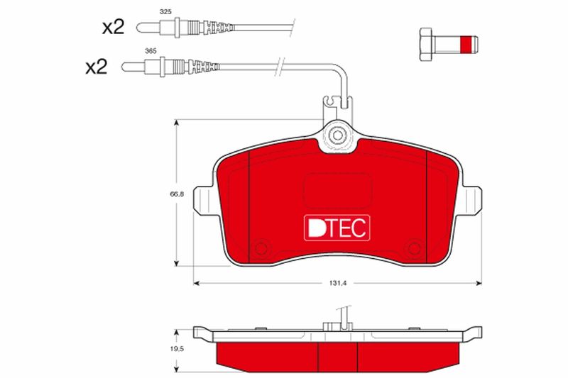 Комплект гальмівних накладок, дискове гальмо TRW GDB1594DTE