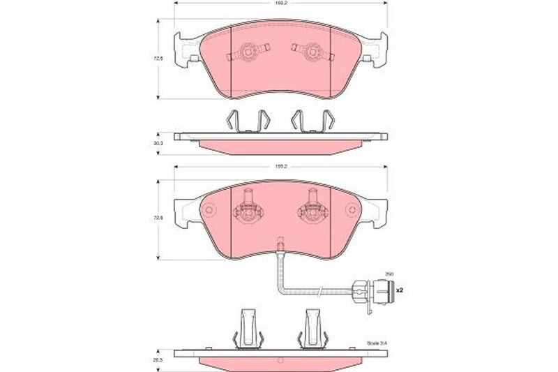 Brake Pad Set, disc brake TRW GDB1598