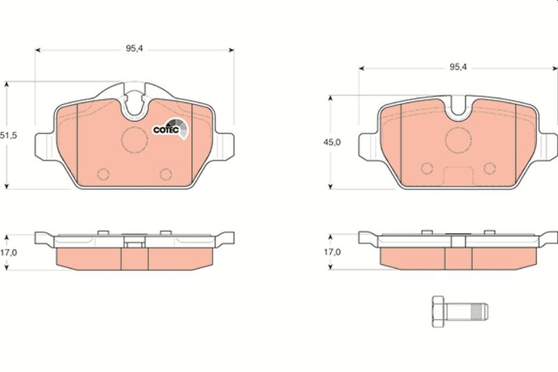 Brake Pad Set, disc brake TRW GDB1612