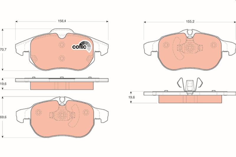 Brake Pad Set, disc brake TRW GDB1613