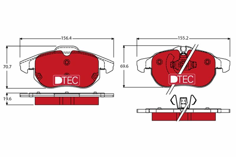 Комплект гальмівних накладок, дискове гальмо TRW GDB1613DTE