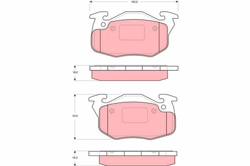 Комплект гальмівних накладок, дискове гальмо TRW GDB1615