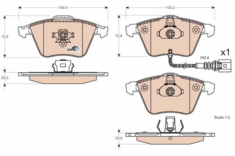 Brake Pad Set, disc brake TRW GDB1616