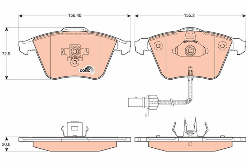 Brake Pad Set, disc brake TRW GDB1617