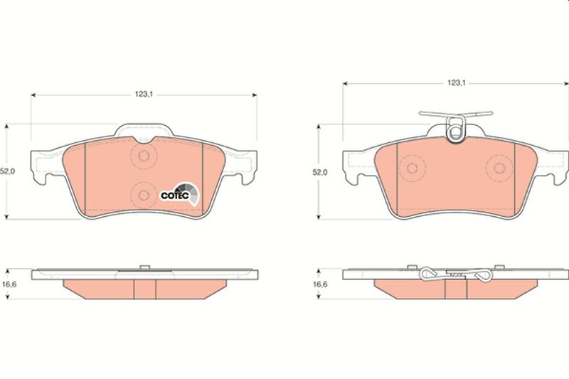 Brake Pad Set, disc brake TRW GDB1621