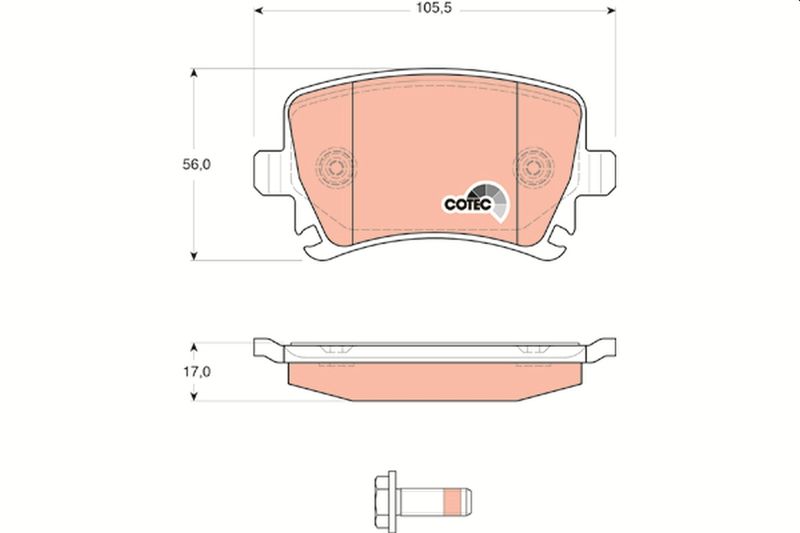 Brake Pad Set, disc brake TRW GDB1622