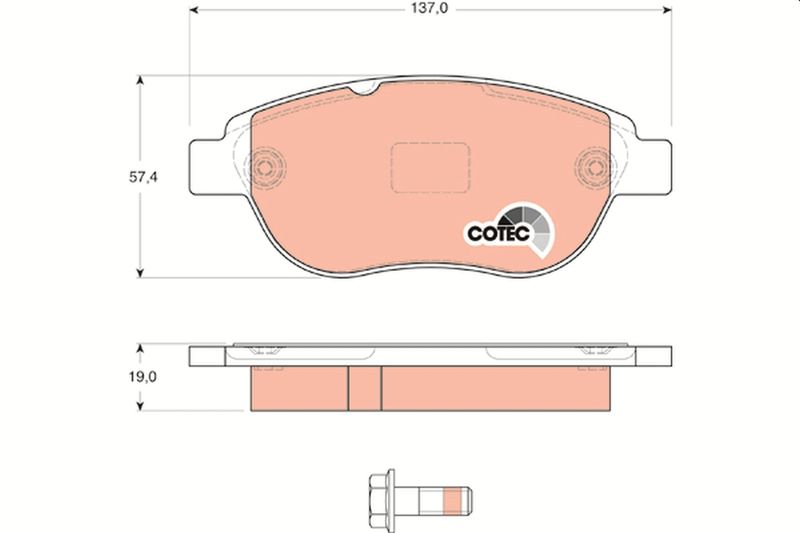 Brake Pad Set, disc brake TRW GDB1624