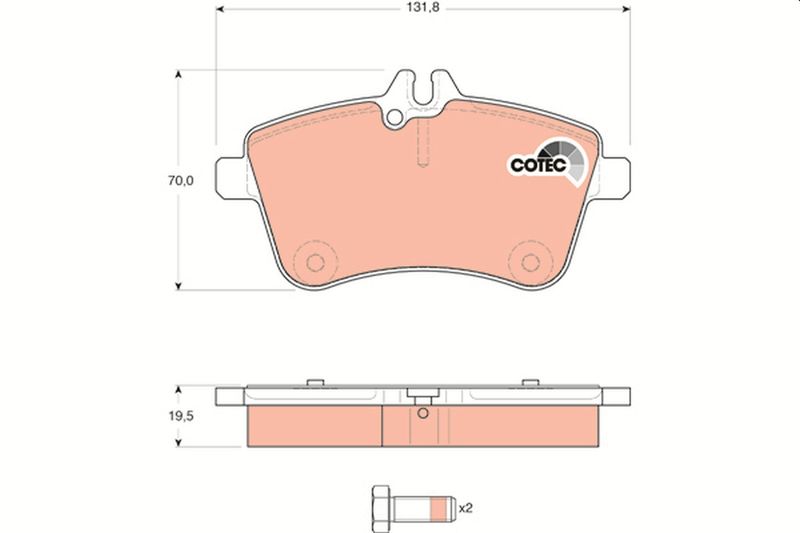 Brake Pad Set, disc brake TRW GDB1628