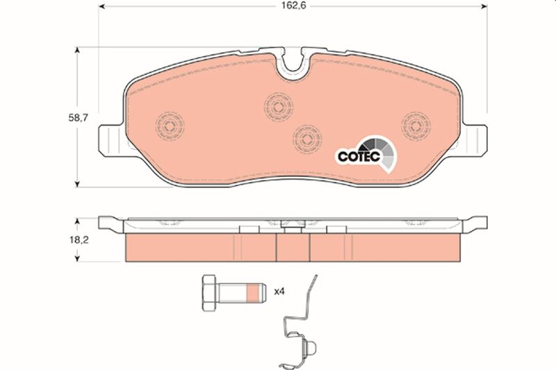 Brake Pad Set, disc brake TRW GDB1631