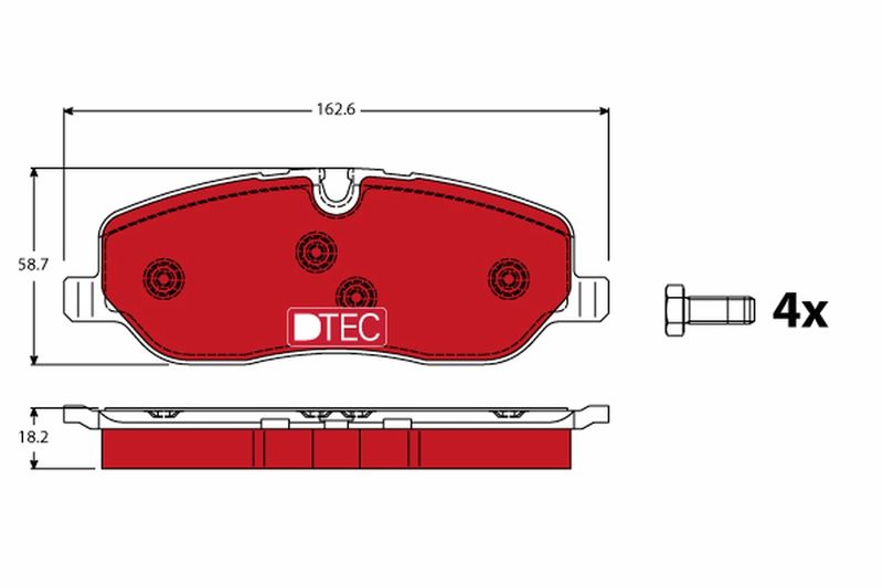 Brake Pad Set, disc brake TRW GDB1631DTE